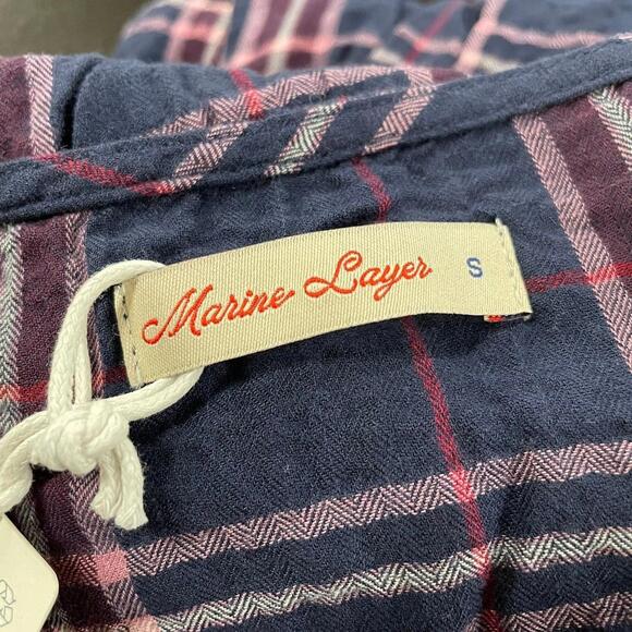 MARINE LAYER Maeve Midi Dress Women's Size S Twighlight Plaid - Picture 8 of 10